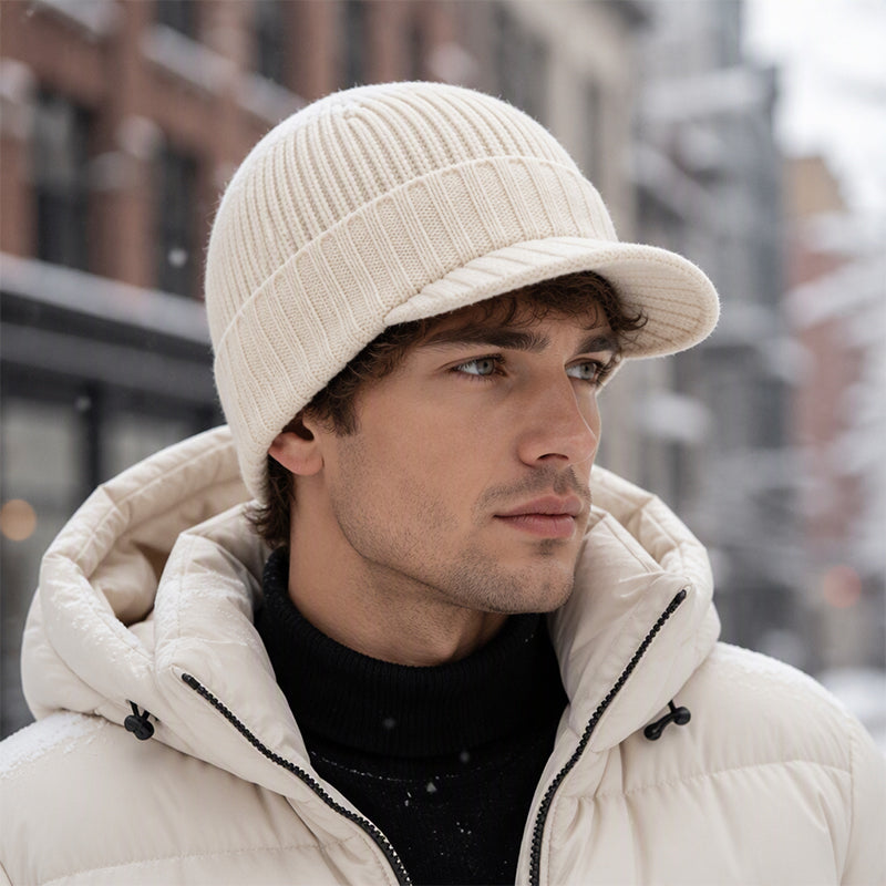 🧢 Chaud et original | Bonnet en maille unisexe avec visière