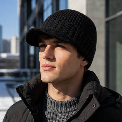 🧢 Chaud et original | Bonnet en maille unisexe avec visière