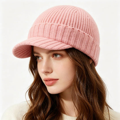 🧢 Chaud et original | Bonnet en maille unisexe avec visière