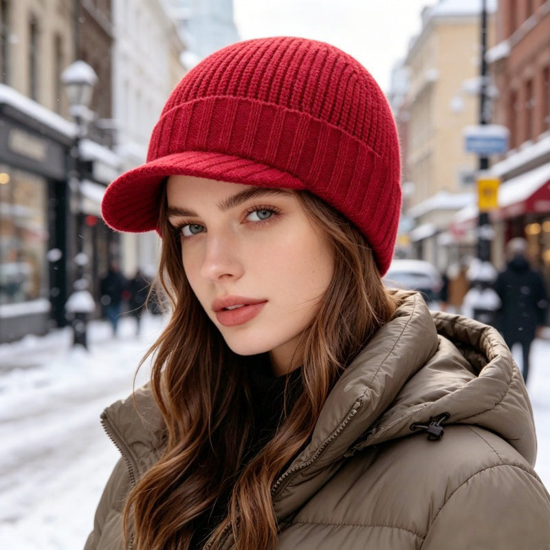 🧢 Chaud et original | Bonnet en maille unisexe avec visière