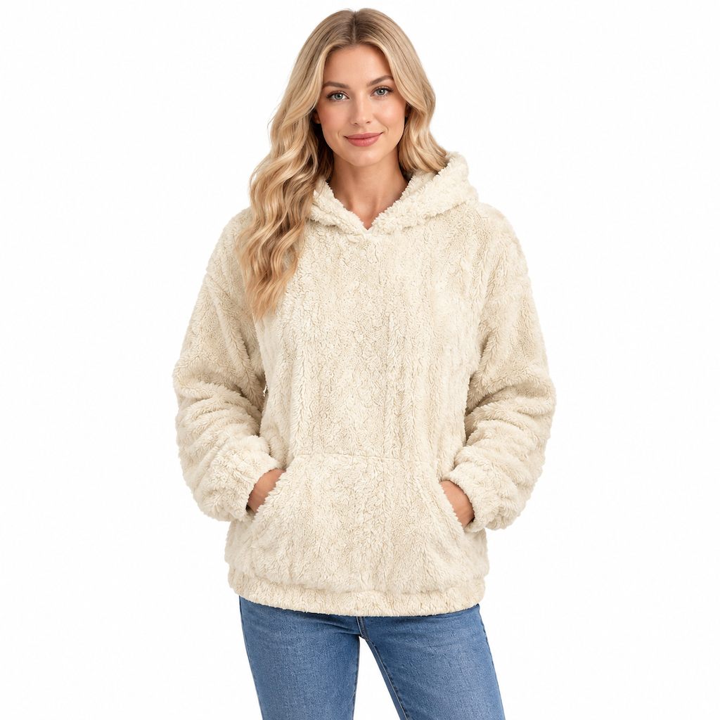 🧶 Pull à capuche ample en peluche jacquard pour femme, idéal pour l'automne et l'hiver ❄️