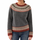 🧶 Pull en maille oversize à col rond et à blocs de couleurs pour femme, tendance et confortable ✨