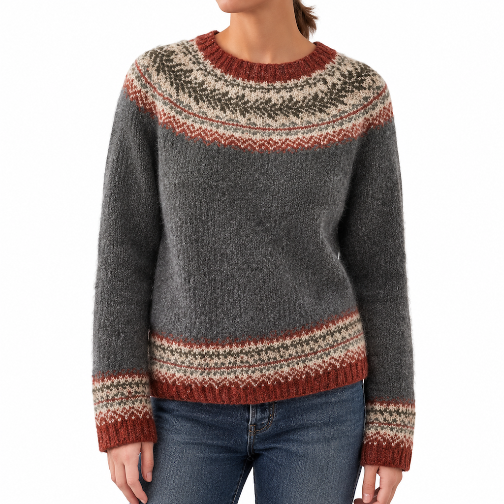 🧶 Pull en maille oversize à col rond et à blocs de couleurs pour femme, tendance et confortable ✨