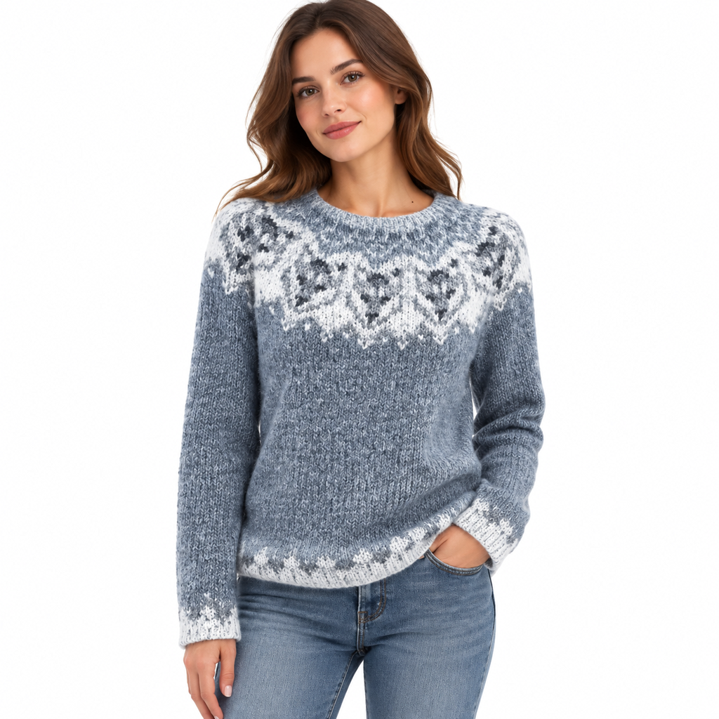 🧶 Pull en maille oversize à col rond et à blocs de couleurs pour femme, tendance et confortable ✨