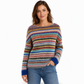 🧶 Pull en maille oversize à col rond et à blocs de couleurs pour femme, tendance et confortable ✨