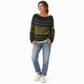 🧶 Pull en maille oversize à col rond et à blocs de couleurs pour femme, tendance et confortable ✨
