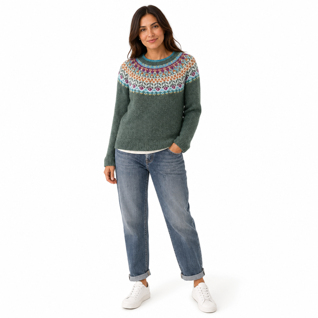 🧶 Pull en maille oversize à col rond et à blocs de couleurs pour femme, tendance et confortable ✨