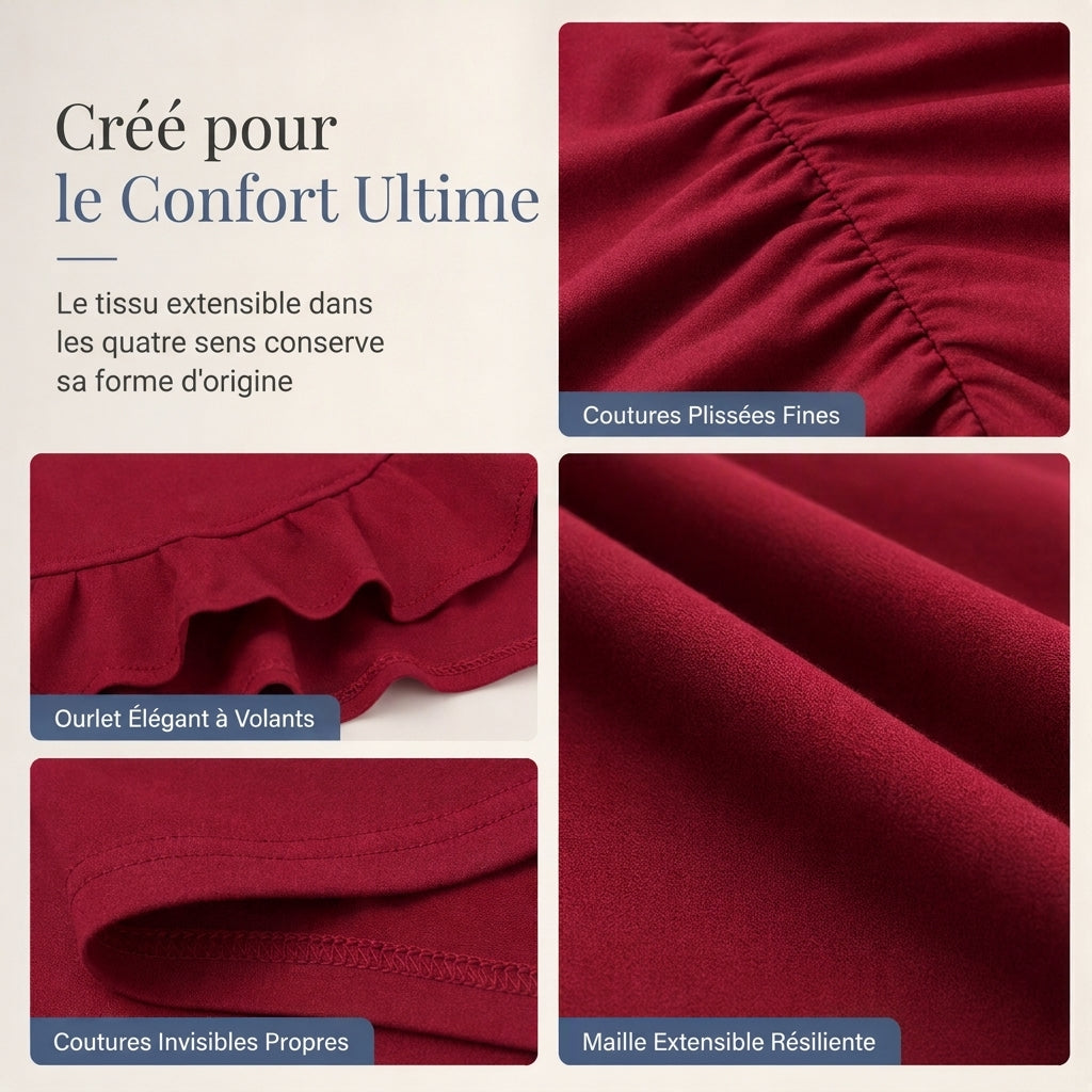 ✨ Robe bodycon unie à manches bouffantes pour femme, ajustée et féminine 💃