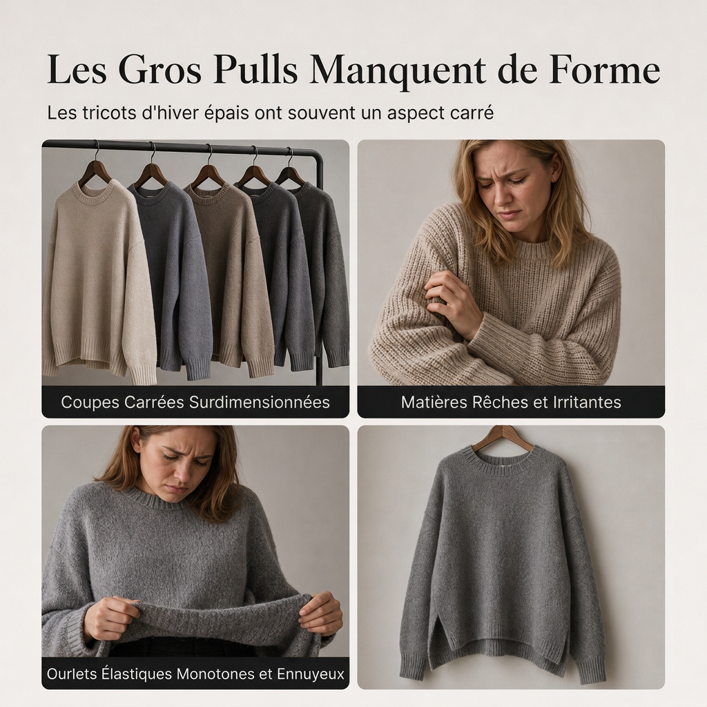 ✨ Robe pull oversize à épaules dénudées pour femme, bord asymétrique en dentelle florale 🤍