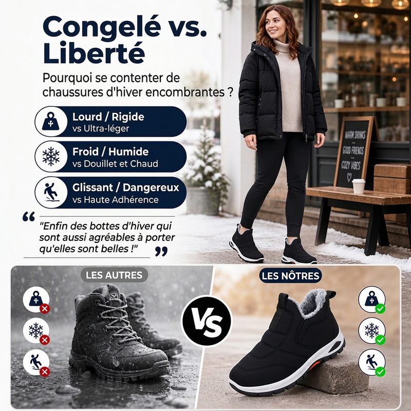 ❄️ Chaussures de neige d'hiver chaudes et faciles à enfiler pour hommes et femmes 🥾