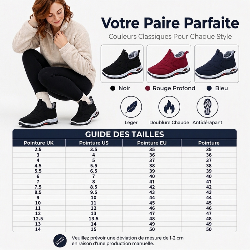 ❄️ Chaussures de neige d'hiver chaudes et faciles à enfiler pour hommes et femmes 🥾
